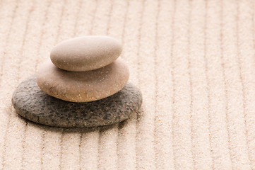 Image showing Zen. Stone and sand