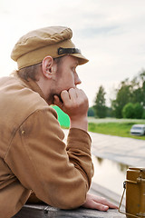 Image showing Portrait of soldier in retro style picture