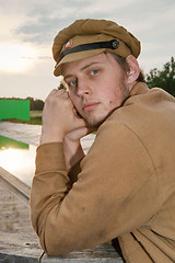 Image showing Portrait of soldier in retro style picture