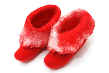 Image showing red Santa boots