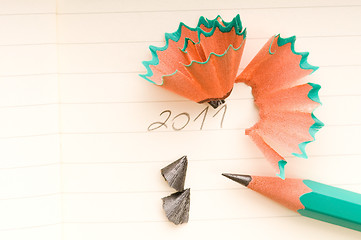 Image showing New Year and sharp Pencil
