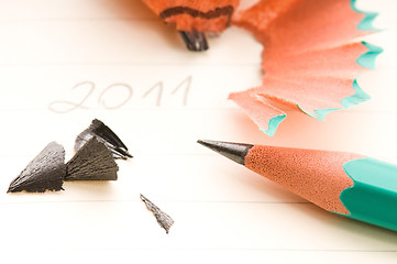 Image showing New Year and sharp Pencil