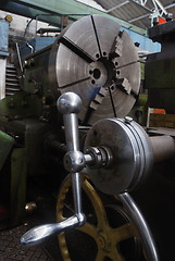 Image showing old lathe in the factory