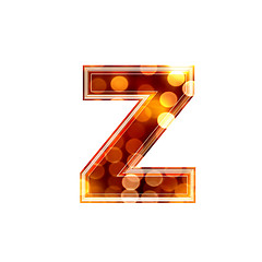 Image showing 3d letter with glowing lights texture - z