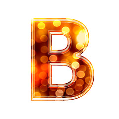 Image showing 3d letter with glowing lights texture