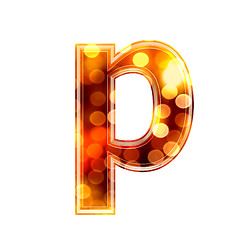 Image showing 3d letter with glowing lights texture - p