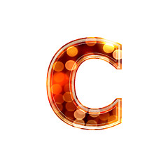 Image showing 3d letter with glowing lights texture - c