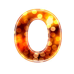 Image showing 3d letter with glowing lights texture - O