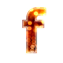 Image showing 3d letter with glowing lights texture - f