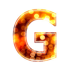 Image showing 3d letter with glowing lights texture - G