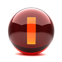 Image showing 3d glossy sphere with orange letter - I