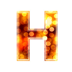 Image showing 3d letter with glowing lights texture - H