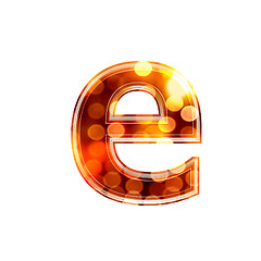 Image showing 3d letter with glowing lights texture - e