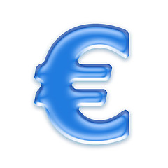 Image showing Aqua euro sign