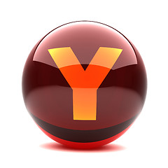 Image showing 3d glossy sphere with orange letter - Y