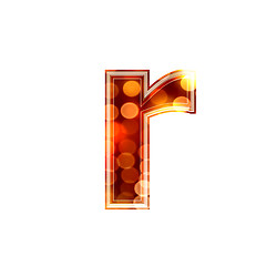 Image showing 3d letter with glowing lights texture - r