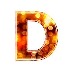 Image showing 3d letter with glowing lights texture