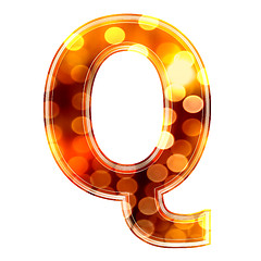 Image showing 3d letter with glowing lights texture - Q