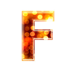 Image showing 3d letter with glowing lights texture - F