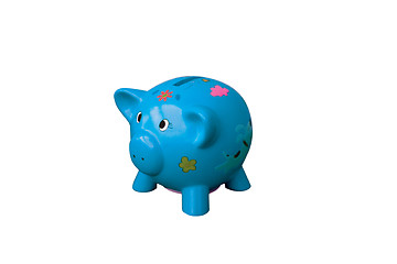 Image showing Blue piggy bank-2