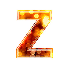 Image showing 3d letter with glowing lights texture - Z