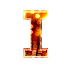 Image showing 3d letter with glowing lights texture - I