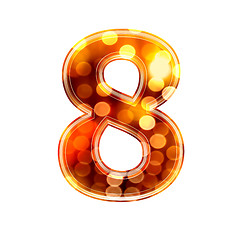 Image showing 3d number with glowing lights texture