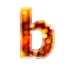 Image showing 3d letter with glowing lights texture - b