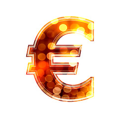 Image showing 3d currencysign with glowing lights texture