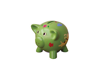 Image showing Green piggy bank-2