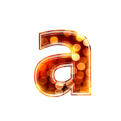 Image showing 3d letter with glowing lights texture - a