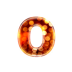 Image showing 3d letter with glowing lights texture - o