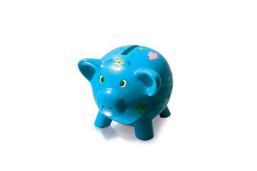 Image showing Blue piggy bank-1