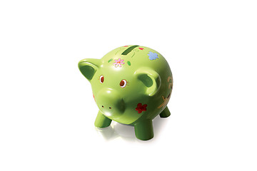 Image showing Green piggy bank-1