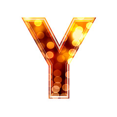 Image showing 3d letter with glowing lights texture - Y