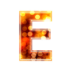 Image showing 3d letter with glowing lights texture - E