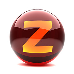 Image showing 3d glossy sphere with orange letter - Z