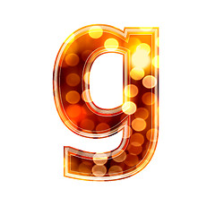 Image showing 3d letter with glowing lights texture - g