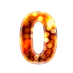 Image showing 3d number with glowing lights texture