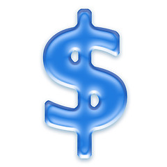 Image showing Aqua dollar sign