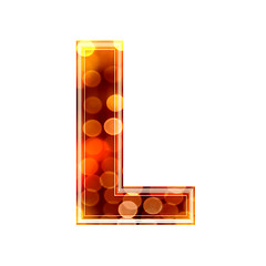 Image showing 3d letter with glowing lights texture - L
