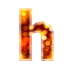 Image showing 3d letter with glowing lights texture - h