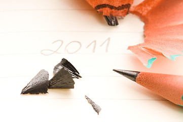 Image showing New Year and sharp Pencil