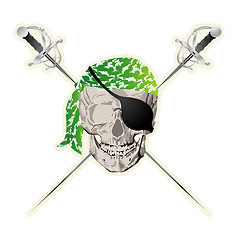 Image showing Pirate skull sticker