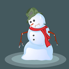 Image showing Melting snowman