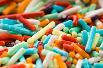 Image showing macro of rainbow sprinkles