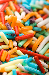 Image showing macro of rainbow sprinkles