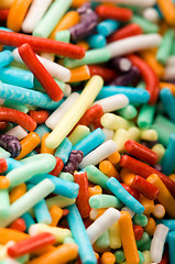 Image showing macro of rainbow sprinkles