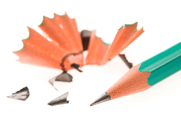 Image showing Pencil and shavings