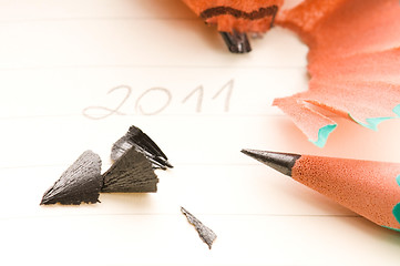 Image showing New Year and sharp Pencil 